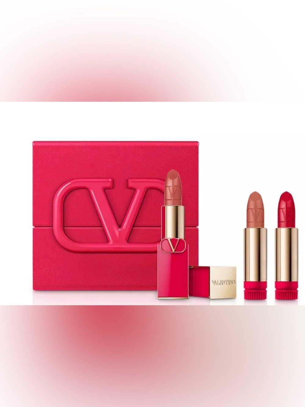 Valentino Rosso Couture Lipstick Set Refillable Luxury Gift Set Rare